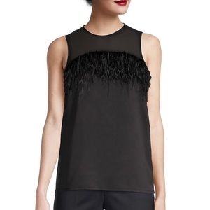 MICHAEL KORS Ostrich Feather Top